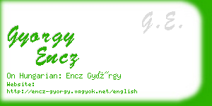 gyorgy encz business card